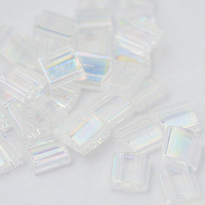 Miyuki Tila Perlen crystal AB 5 mm / 5gr. / TL0250