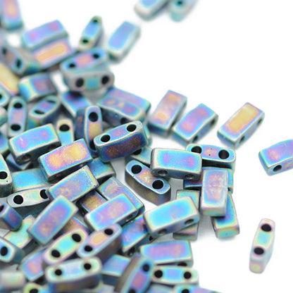 Miyuki Half Tila beads black iris matt 5 mm / 5gr. / HTL401FR