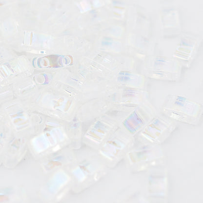 Miyuki Half Tila Perlen crystal AB 5 mm / 5gr. / HTL0250