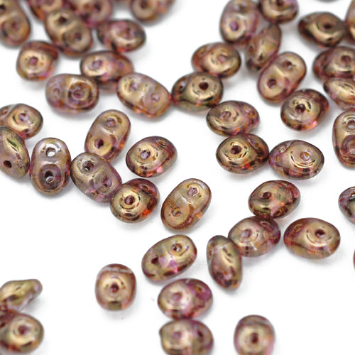 SuperDuo transparent gold brown / 15gr / 5mm
