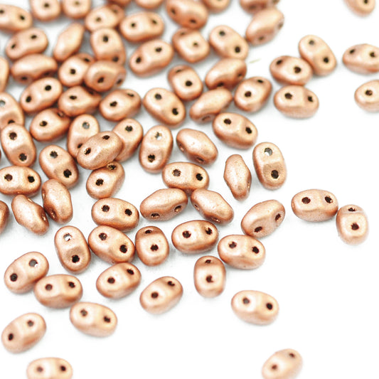 Mini SuperDuo metallic copper matt / 13gr / 2x4mm