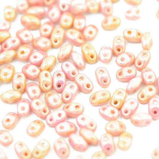 SuperDuo metallic pink lüster / 13gr / 2x4mm