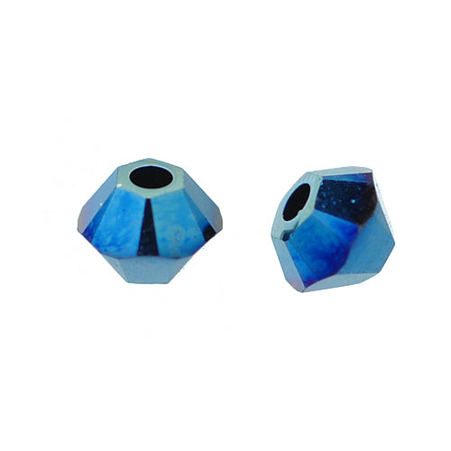 Swarovski Xilion Bicone / Crystal Metallic Blue 2 / 50 pcs. / Ø 3mm