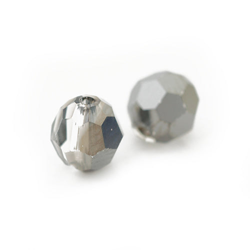 Swarovski round faceted / Crystal Silver Night / 10 pcs. / Ø 6mm