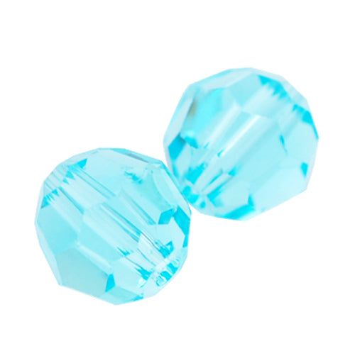 Swarovski round faceted / Light Turquoise / 10 pcs. / Ø 6mm