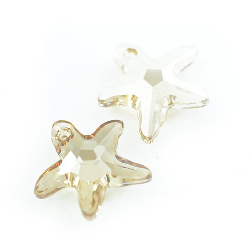 Swarovski Starfish Pendant / Crystal Golden Shadow / 16mm