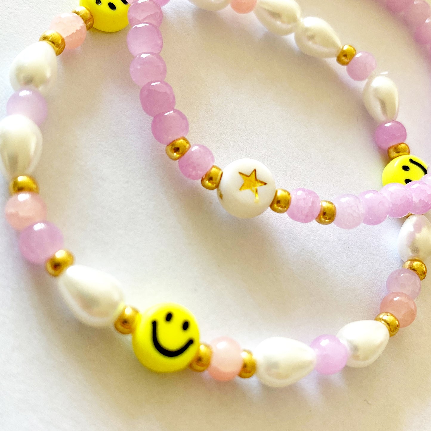 Acrylic star gold white / 7mm