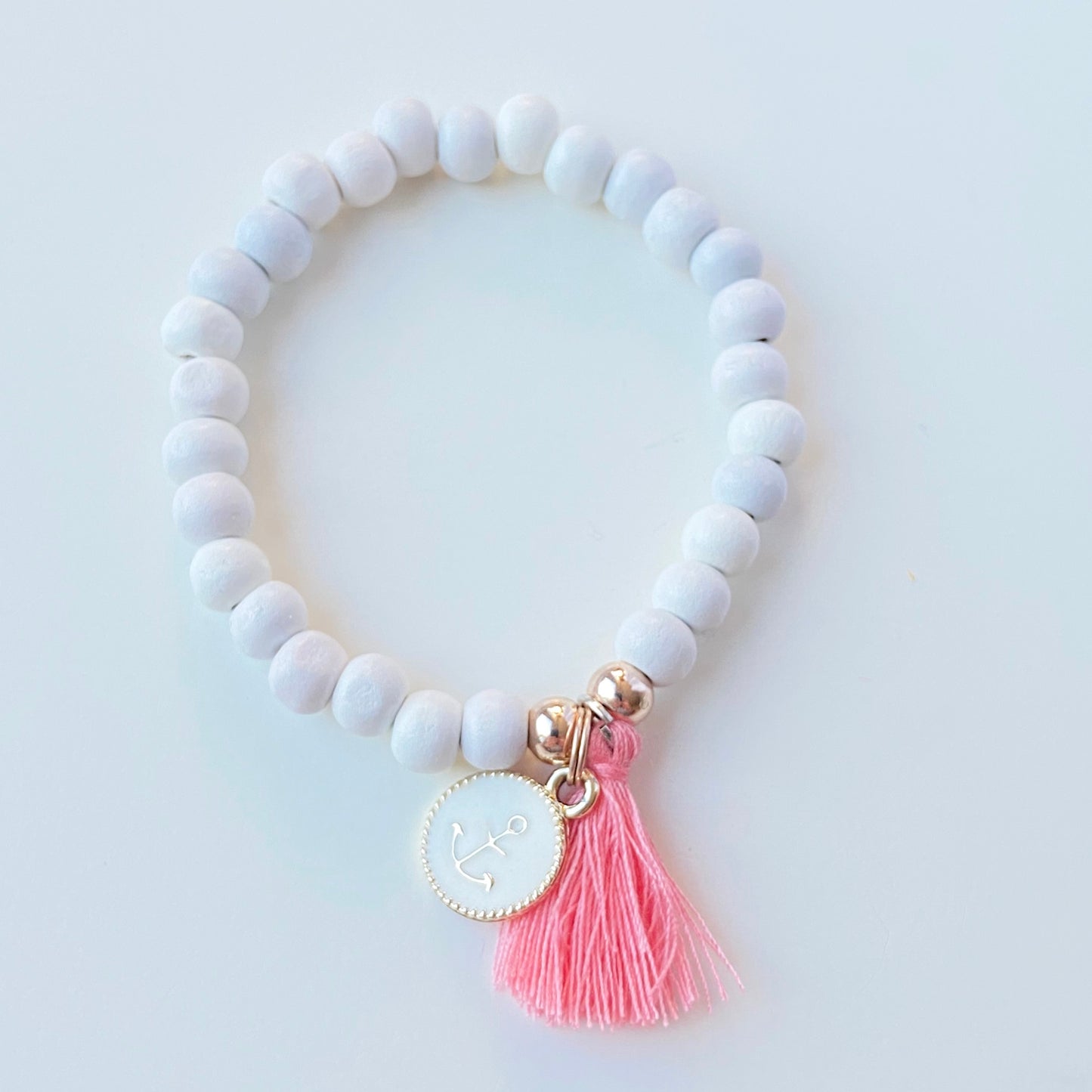 Wooden beads / white / 100 pcs. Ø 7 mm