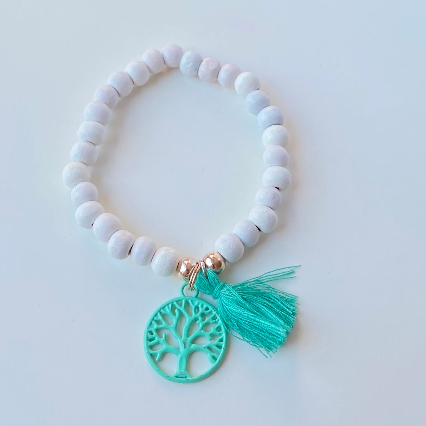 Wooden beads / white / 100 pcs. Ø 7 mm