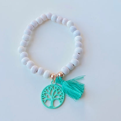Wooden beads / white / 100 pcs. Ø 7 mm