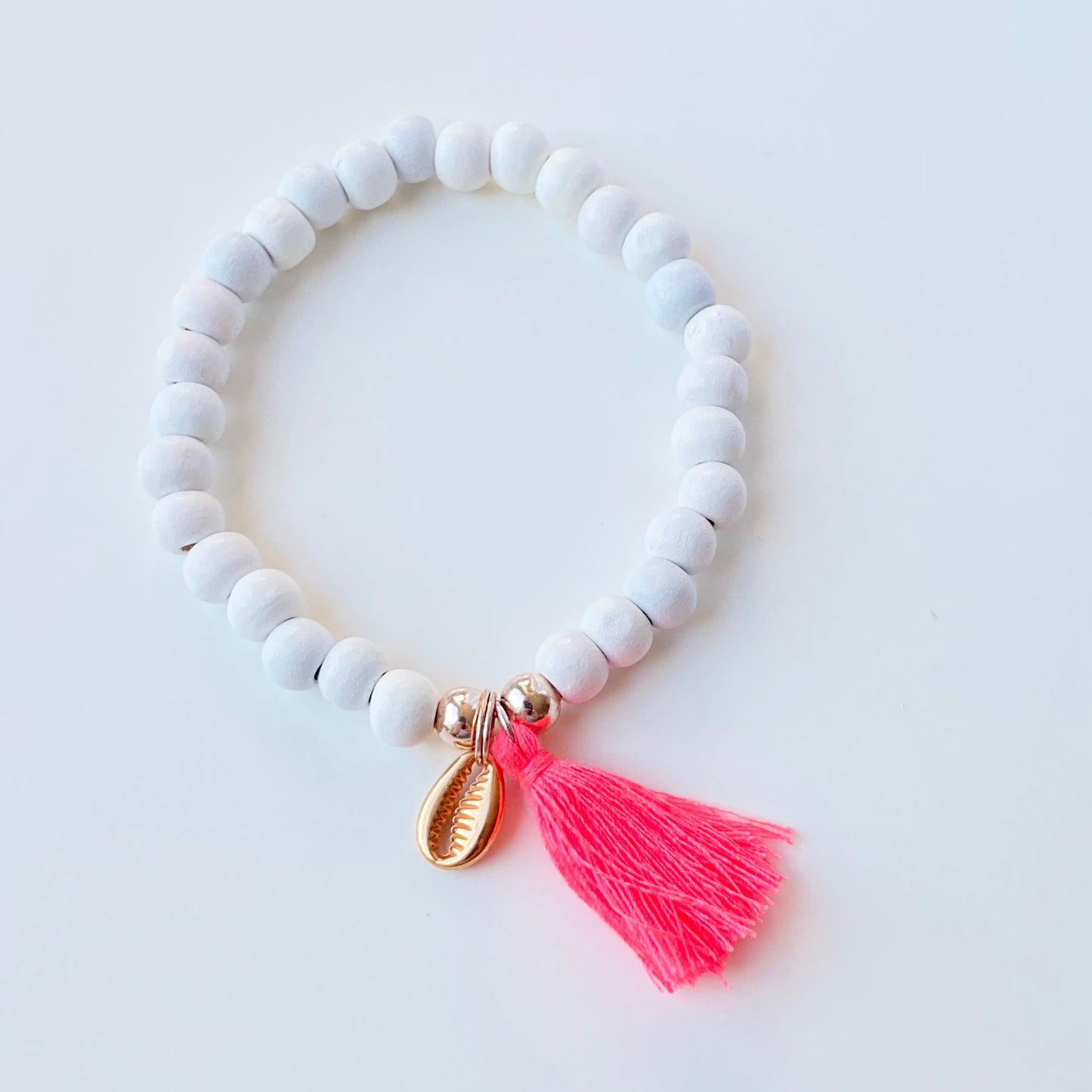 Wooden beads / white / 100 pcs. Ø 7 mm