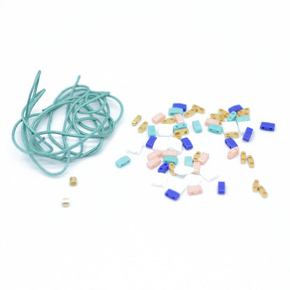 DIY Tila bracelet set / white turquoise