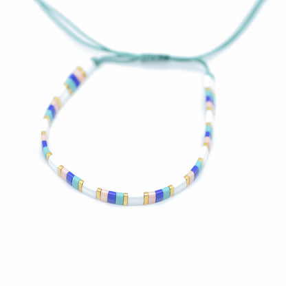 DIY Tila bracelet set / white turquoise