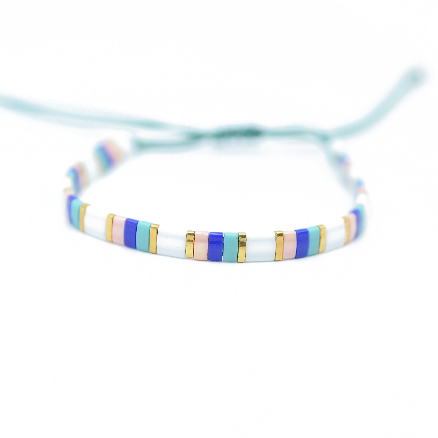 DIY Tila bracelet set / white turquoise