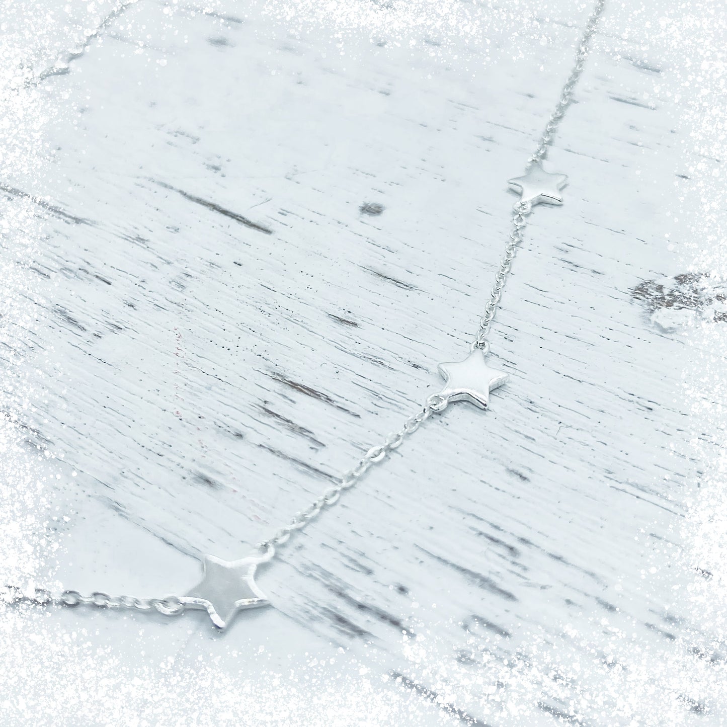Delicate chain with star pendants / 925 sterling silver / 40+5cm