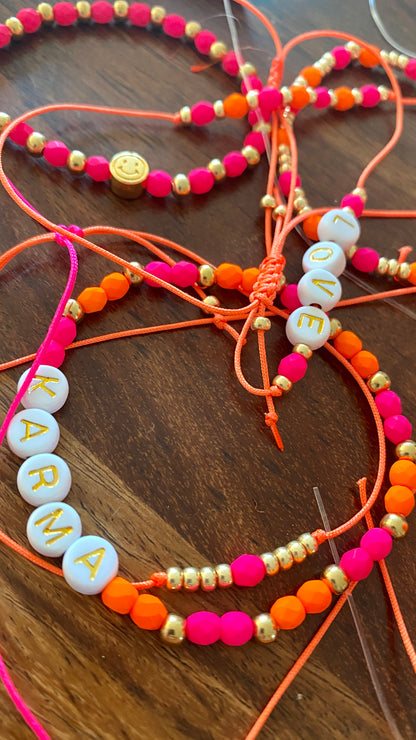 Preciosa ground glass beads / neon orange / 100 pcs. / 4mm