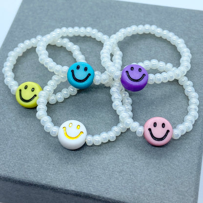 Smiley Ring / weiss