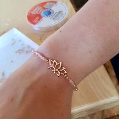 Lotus connector / 925 silver rose gold plated