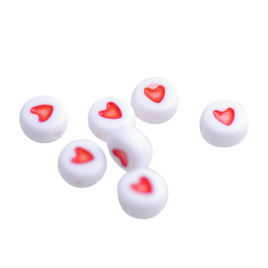 Acrylic bead heart red / 7 mm