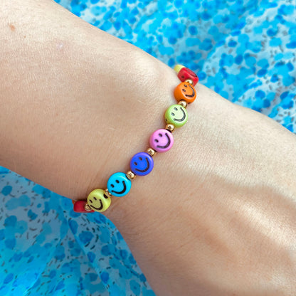 200 Bunte Acryl-Perlen Mit Smiley-Gesicht, 10 Mm – DIY Schmuckbastelset Für Armbänder, Halsketten & Deko