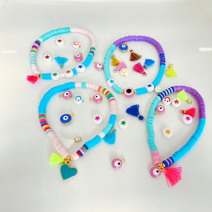 10x colorful acrylic Evil Eye eyes / 7 mm