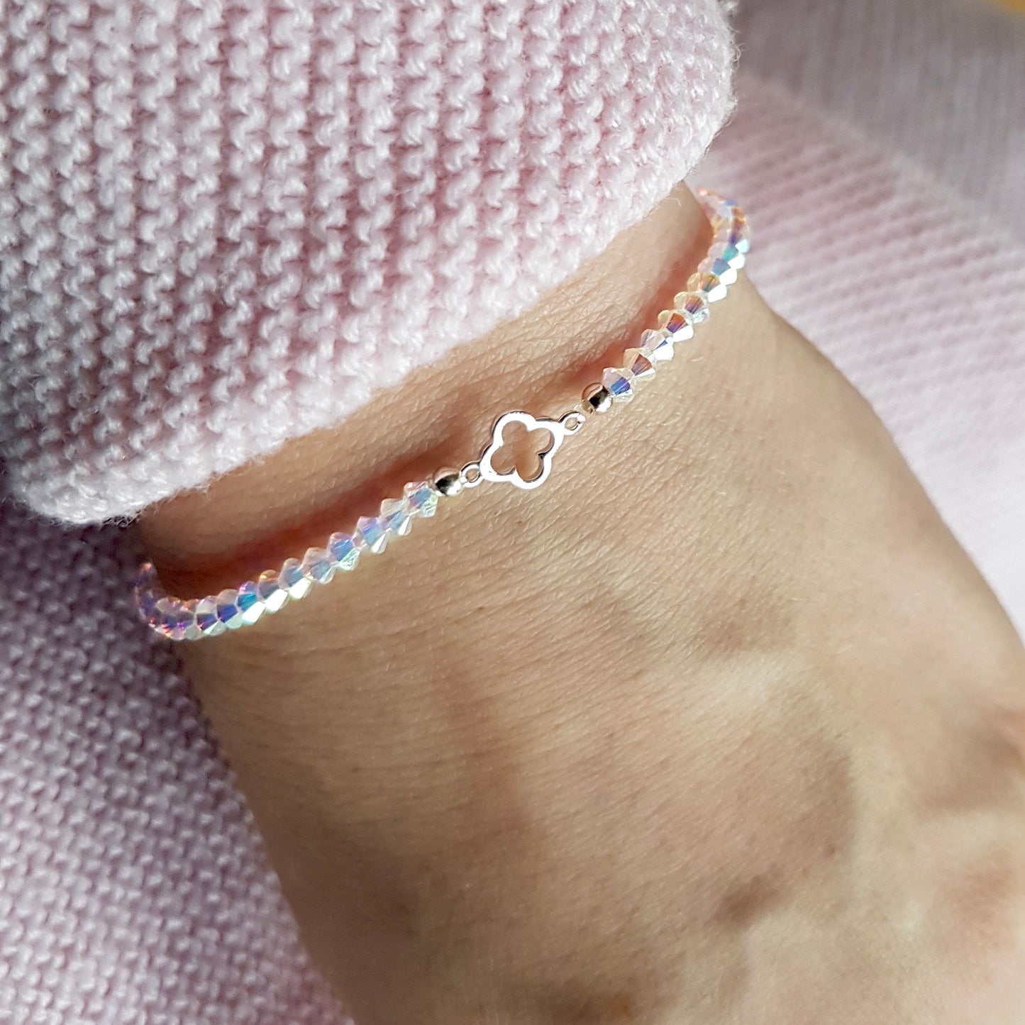 Flower connector / 925 silver rose gold plated / Ø 7mm