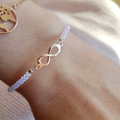 Infinity connector / 925 silver rose gold plated / 20mm