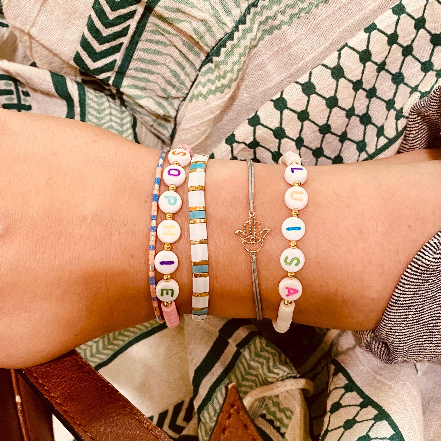 925 Katsuki name bracelet colorful - personalised