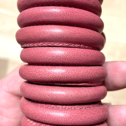 Nappa leather berry / sewn on the side / 1m Ø 6mm
