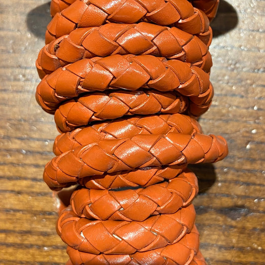 Bolo Lederband geflochten / erdbraun / 1m  Ø 7mm
