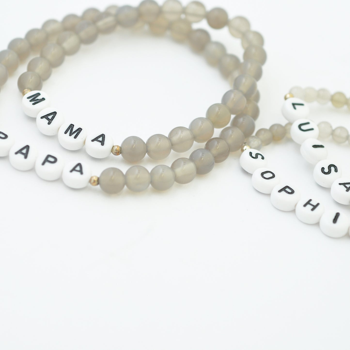 Gray agate gemstone / Ø 6 mm