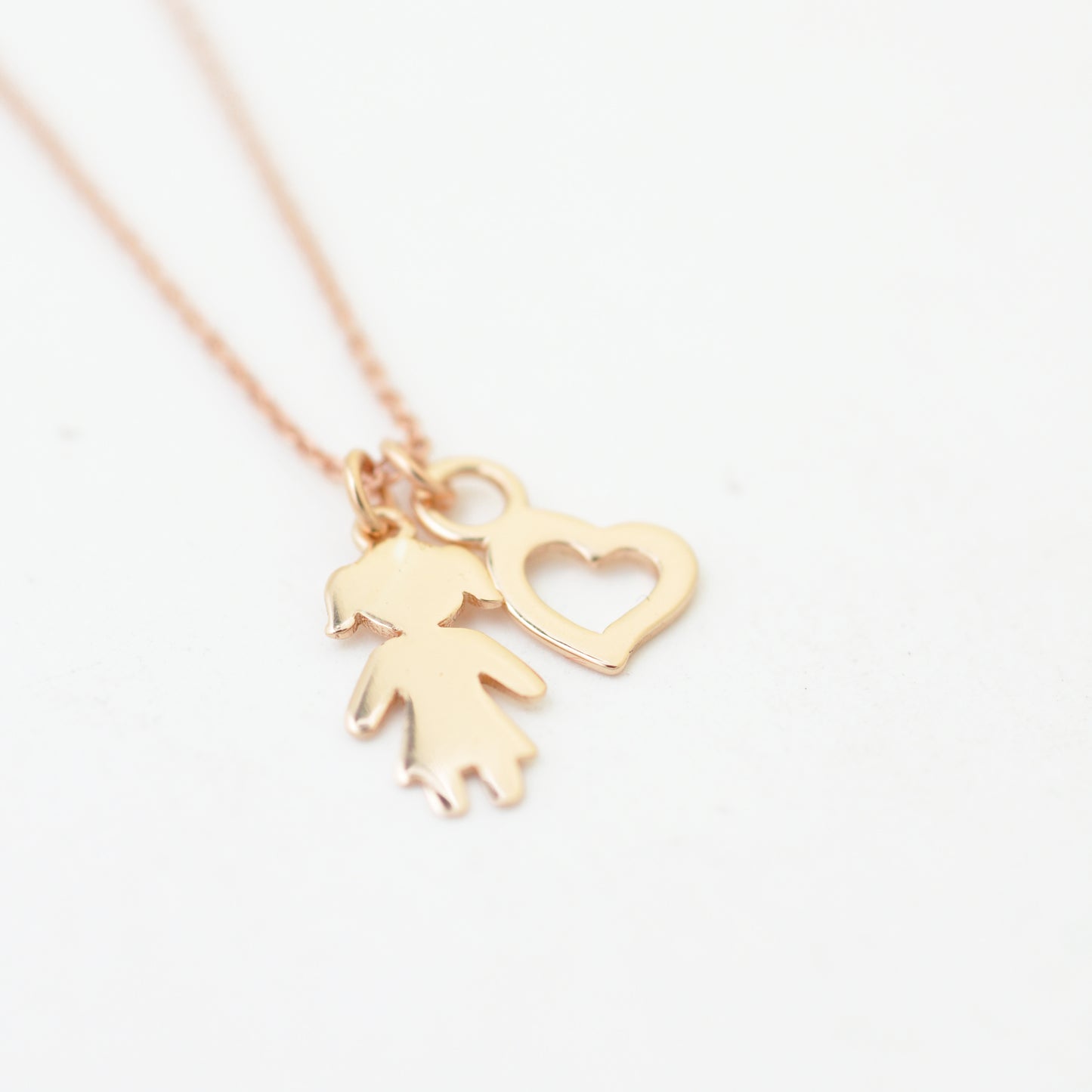 Pendant girl - Girl / 925 silver 18k gold plated / 12 mm