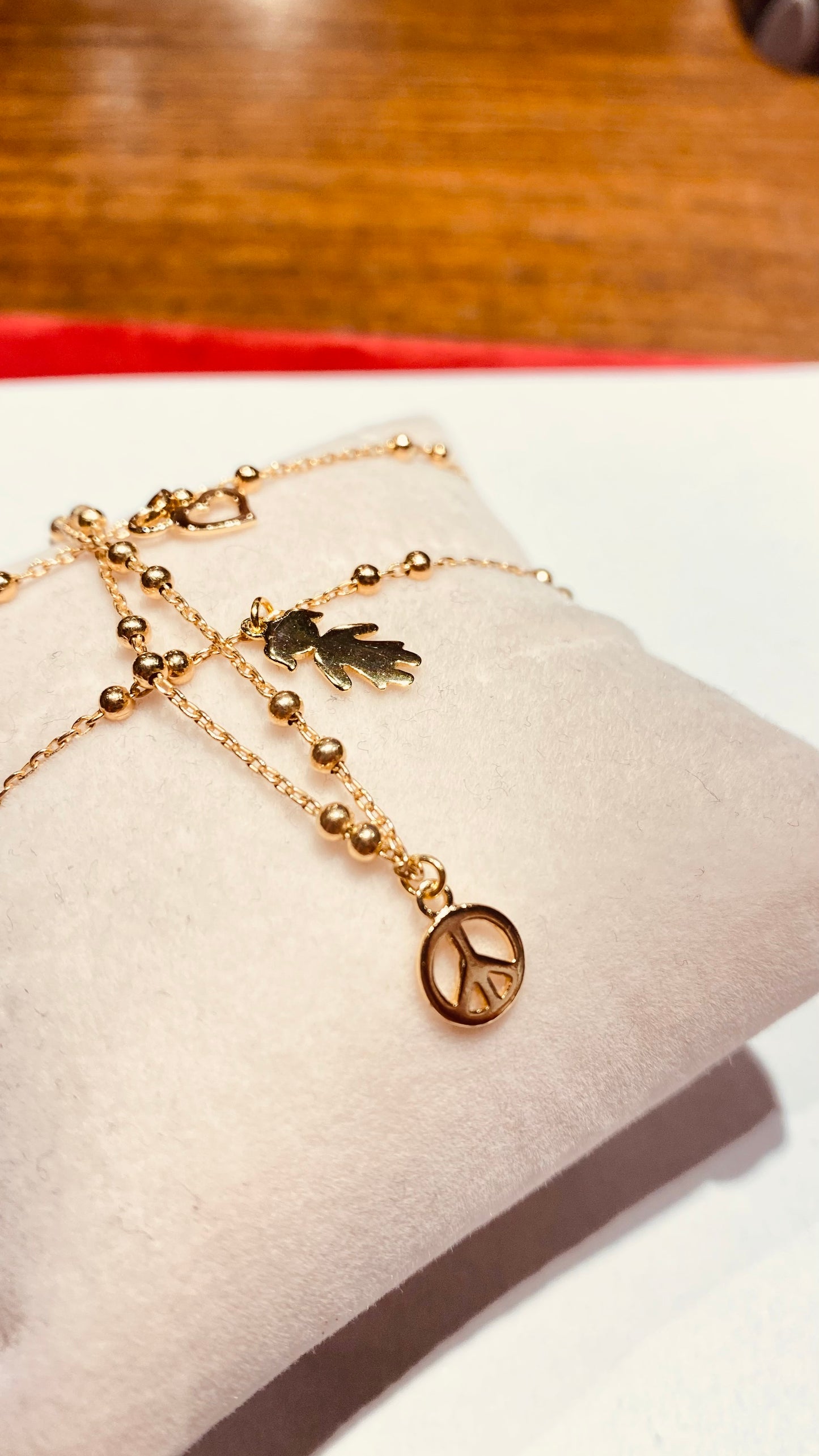 Peace pendant / 925 silver gold plated / Ø 6mm